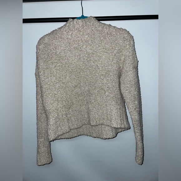 Ms.Maggie Oatmeal Colored Knit Turtleneck Sweater with Button Details - Picture 2 of 3